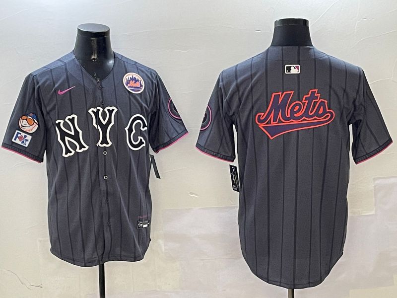 Men New York Mets Blank Black City Edition 2025 Nike MLB Jersey style 7->new york mets->MLB Jersey